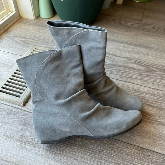 Gossip Suede Slouch Hidden Heel Boots - Picture 1 of 13